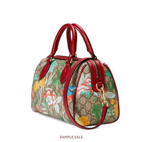 borsa tessuto con gancio gucci arricciata ai lati|Gucci .